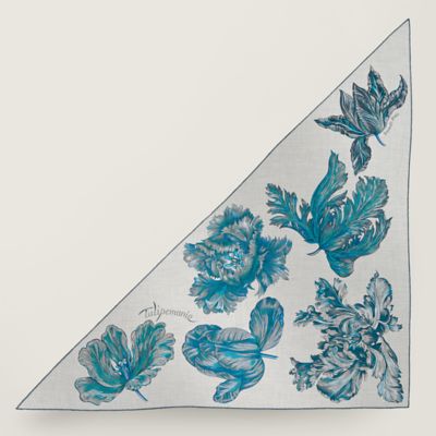 HERMES 最新作 上品スカーフ 花柄 トライアングル Tulipomanie HERMES 最新作 上品スカーフ 花柄 トライアングル Tulipomanie